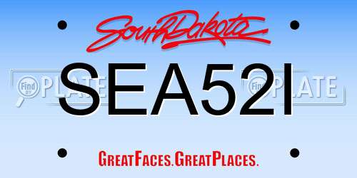 SEA52I South Dakota License Plate