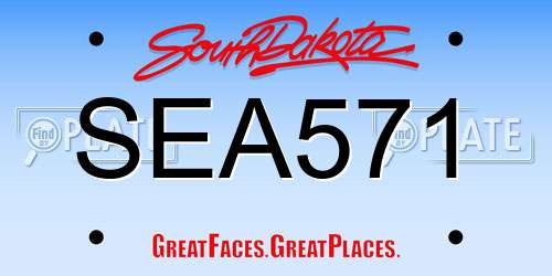 SEA571 South Dakota License Plate