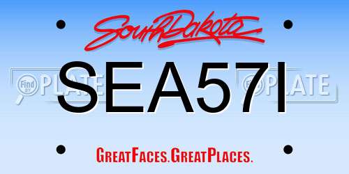 SEA57I South Dakota License Plate