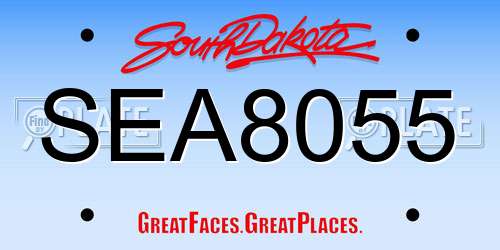 SEA8055 South Dakota License Plate