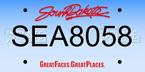SEA8058 South Dakota License Plate