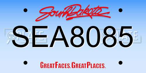 SEA8085 South Dakota License Plate