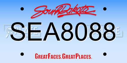 SEA8088 South Dakota License Plate