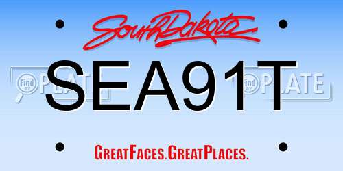 SEA91T South Dakota License Plate