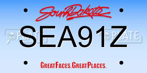 SEA91Z South Dakota License Plate