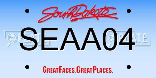 SEAA04 South Dakota License Plate