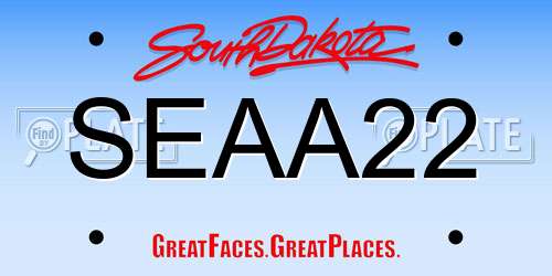 SEAA22 South Dakota License Plate