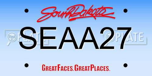 SEAA27 South Dakota License Plate