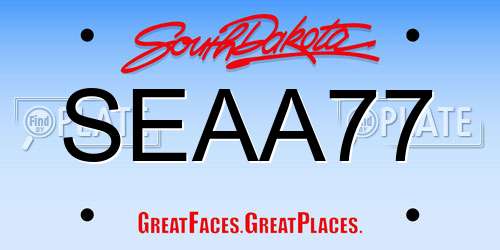 SEAA77 South Dakota License Plate