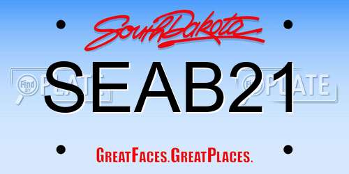 SEAB21 South Dakota License Plate