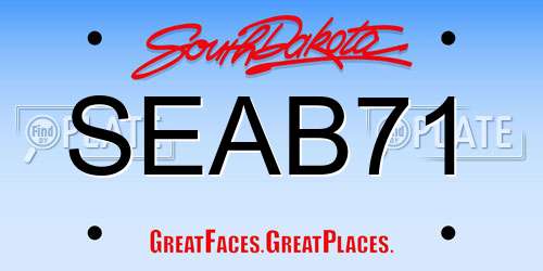 SEAB71 South Dakota License Plate