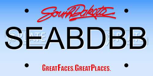SEABDBB South Dakota License Plate