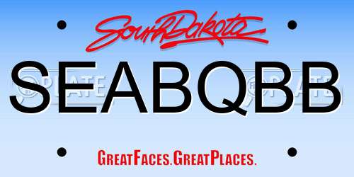 SEABQBB South Dakota License Plate