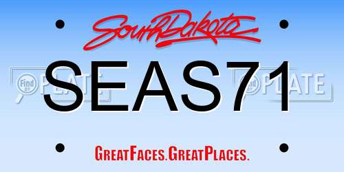 SEAS71 South Dakota License Plate