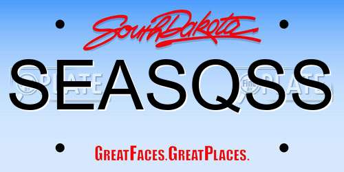 SEASQSS South Dakota License Plate