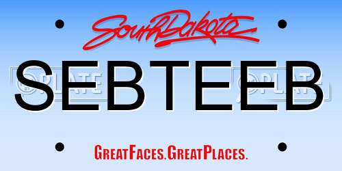 SEBTEEB South Dakota License Plate