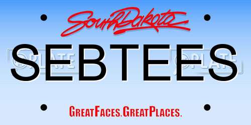 SEBTEES South Dakota License Plate