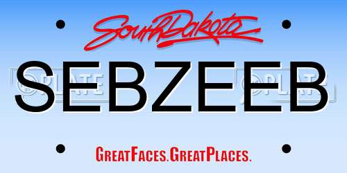 SEBZEEB South Dakota License Plate