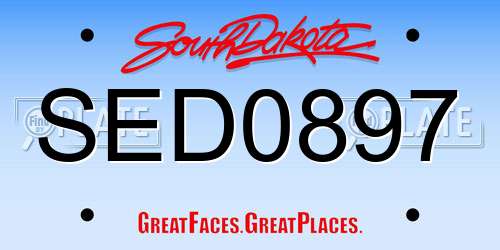 SED0897 South Dakota License Plate