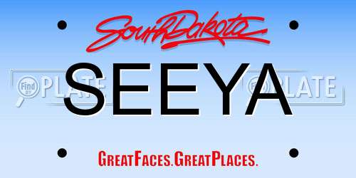 SEEYA South Dakota License Plate