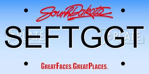 SEFTGGT South Dakota License Plate