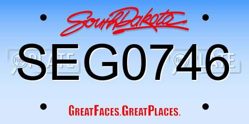 SEG0746 South Dakota License Plate