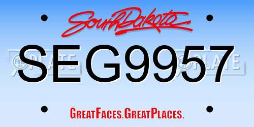SEG9957 South Dakota License Plate