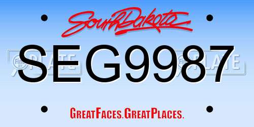 SEG9987 South Dakota License Plate