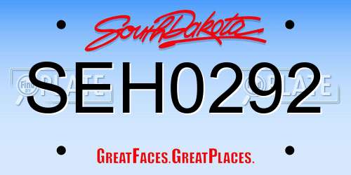 SEH0292 South Dakota License Plate