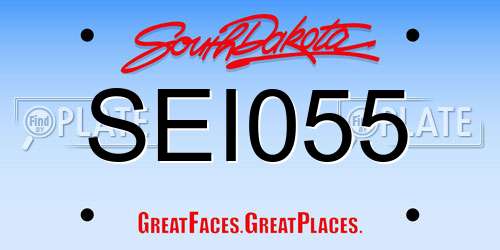 SEI055 South Dakota License Plate
