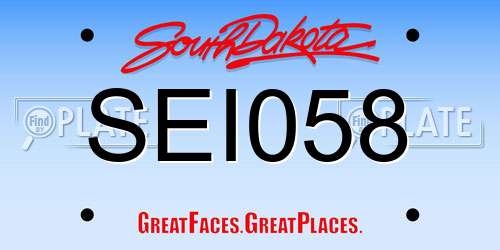 SEI058 South Dakota License Plate