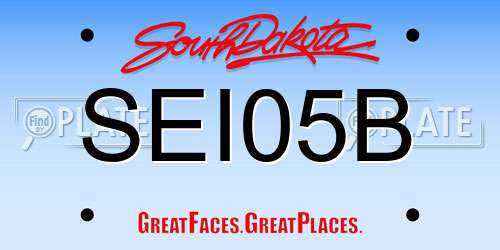 SEI05B South Dakota License Plate