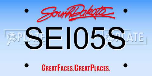 SEI05S South Dakota License Plate