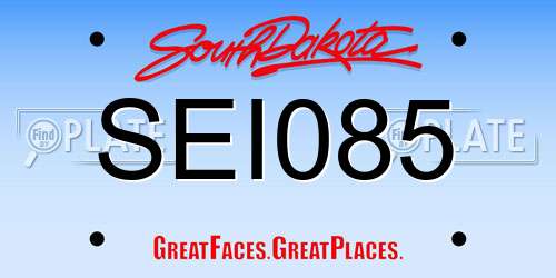 SEI085 South Dakota License Plate