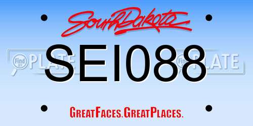 SEI088 South Dakota License Plate