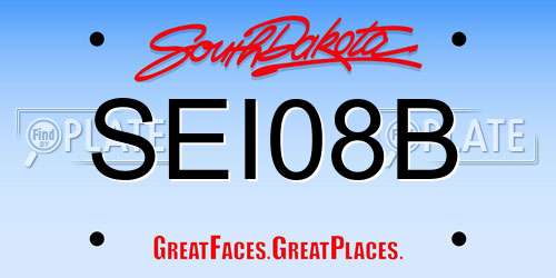 SEI08B South Dakota License Plate