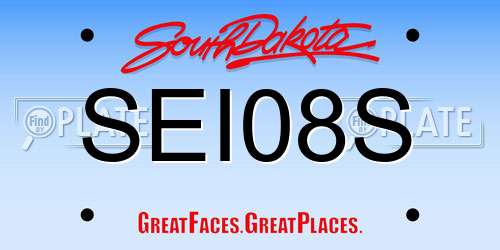 SEI08S South Dakota License Plate