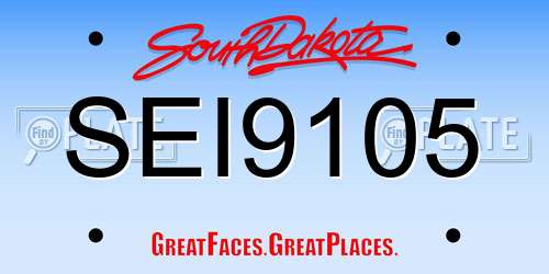 SEI9105 South Dakota License Plate