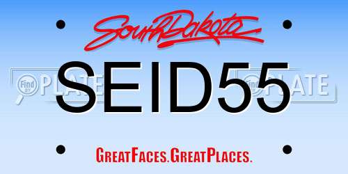 SEID55 South Dakota License Plate