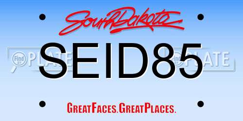 SEID85 South Dakota License Plate