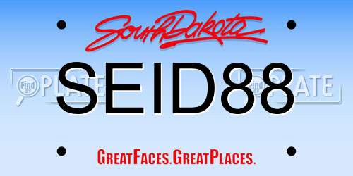 SEID88 South Dakota License Plate