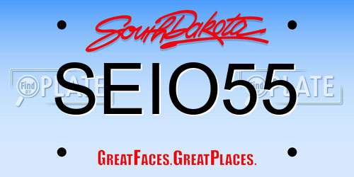 SEIO55 South Dakota License Plate