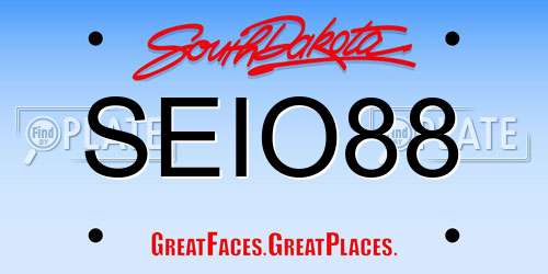 SEIO88 South Dakota License Plate