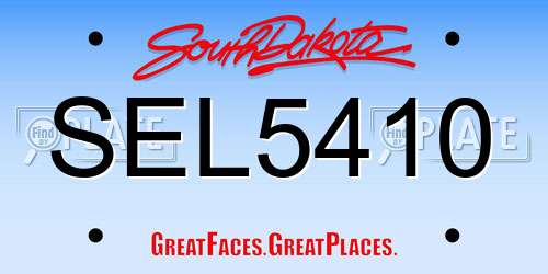 SEL5410 South Dakota License Plate