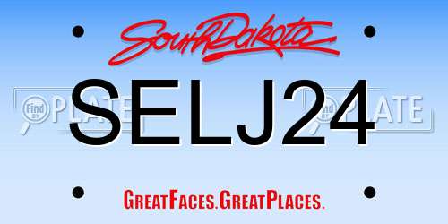 SELJ24 South Dakota License Plate
