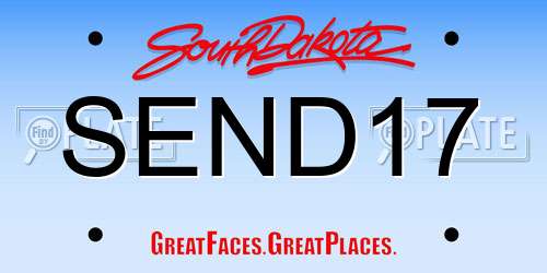 SEND17 South Dakota License Plate