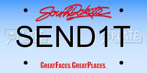 SEND1T South Dakota License Plate