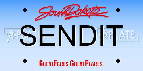 SENDIT South Dakota License Plate