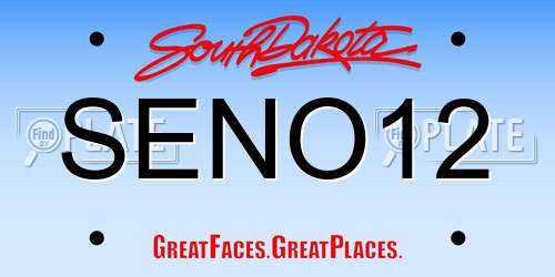 SENO12 South Dakota License Plate