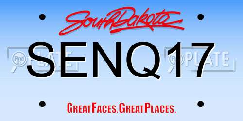 SENQ17 South Dakota License Plate